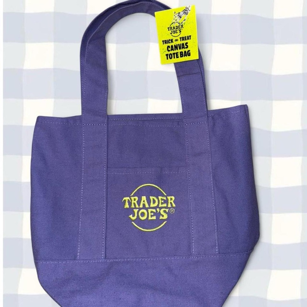 Trader Joe's Purple Canvas Tote Bag